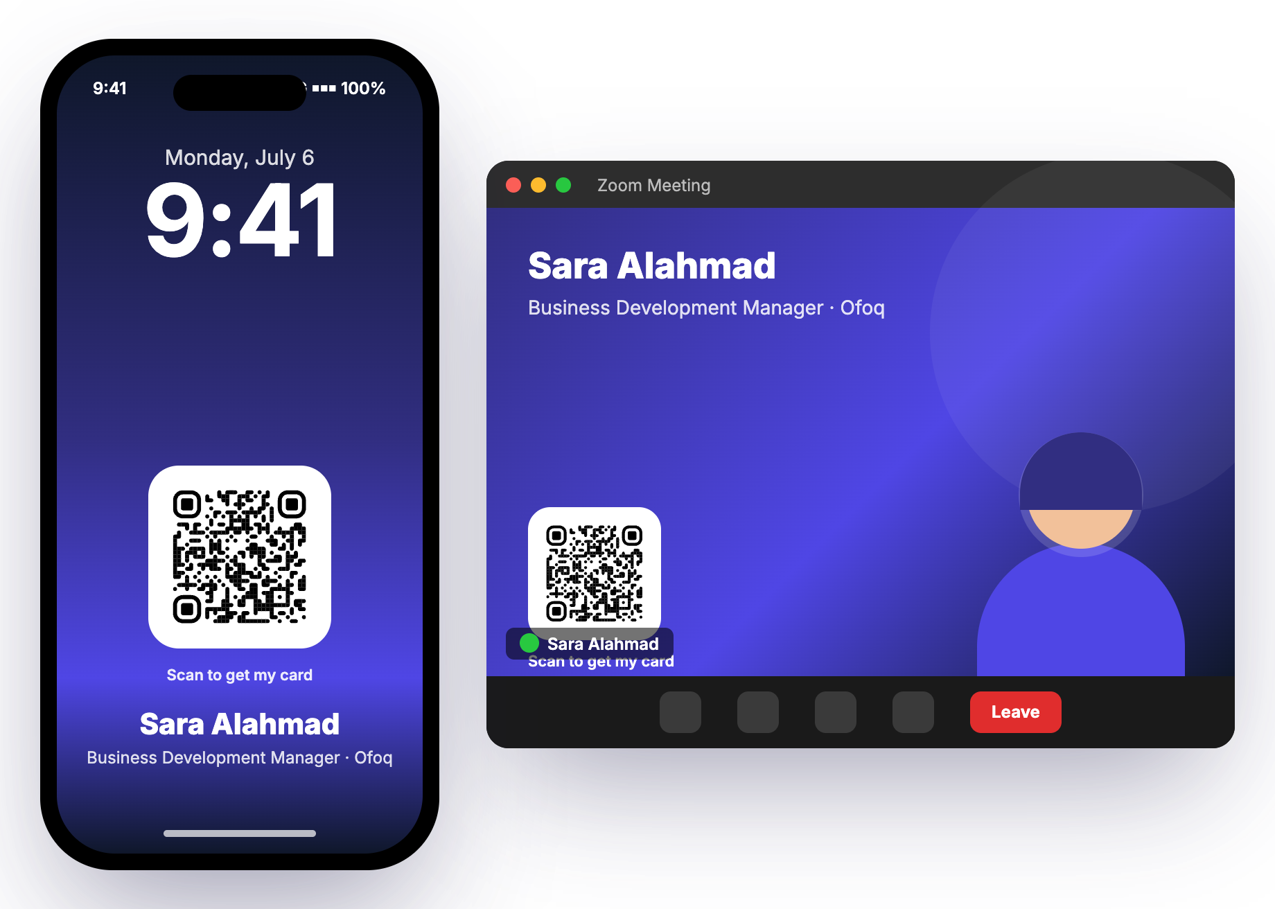 A real screenshot from MDB Cards — Meeting & lock-screen backgrounds